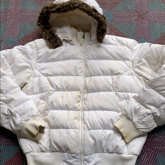 white polo puffer jacket